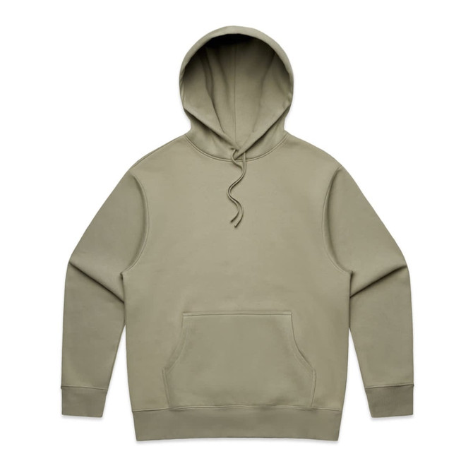 A heavy olive green hoodie with a front pocket and an adjustable drawstring hood. It features a logo on it. A heavy olive green hoodie with a front pocket and an adjustable drawstring hood. It features a logo on it.
