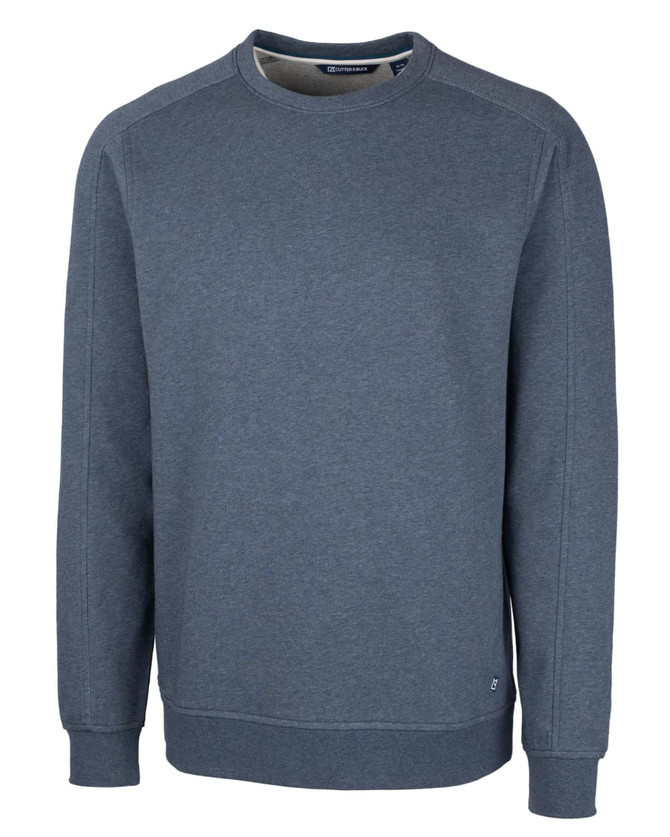 Men's crew neck sweatshirt in a deep blue shade, featuring long sleeves and a logo on the side. Men's crew neck sweatshirt in a deep blue shade, featuring long sleeves and a logo on the side.