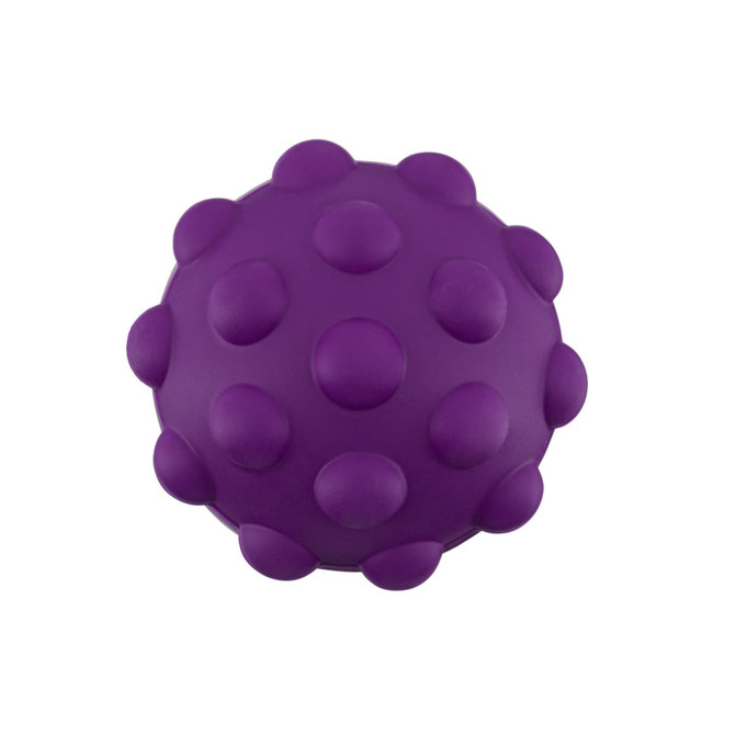 A purple grab ball with a textured surface and rounded protrusions. It has a smooth finish and a round shape.