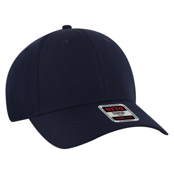 A navy blue low profile baseball cap featuring a branded patch on the front. It has six panels for a comfortable fit.