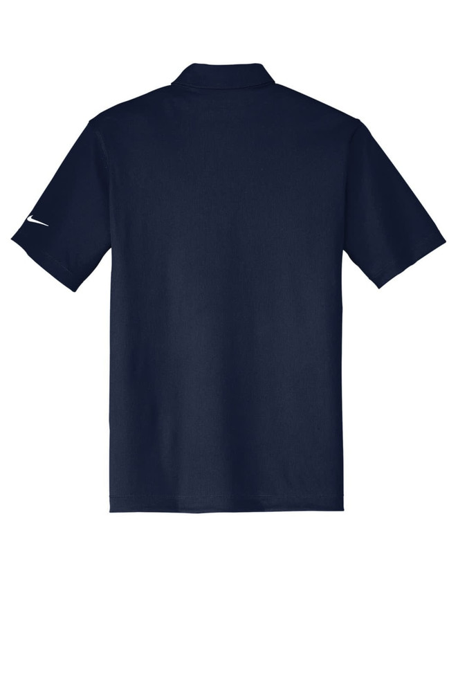A navy blue Nike Dri-FIT vertical mesh polo shirt, featuring short sleeves and a subtle logo on the side.