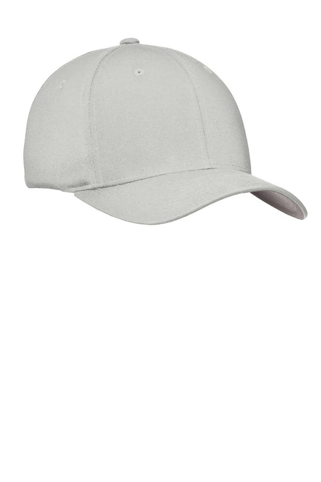 A light grey cap with a rounded crown and a curved brim, featuring a small logo on the side.