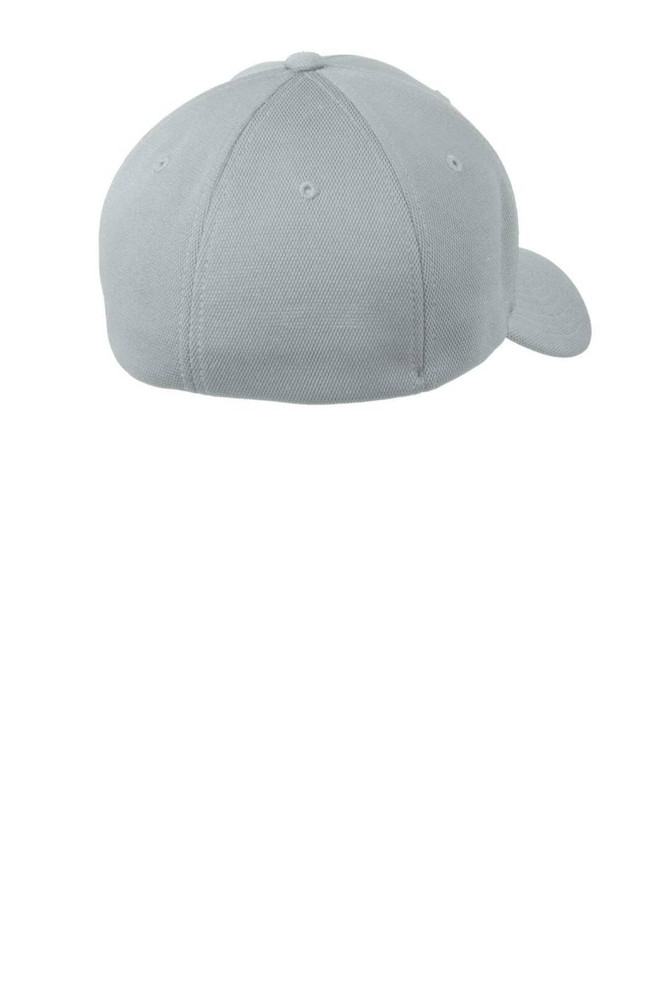 A grey cap featuring a solid design, with a structured fit and a curved visor. It has a logo on the side.