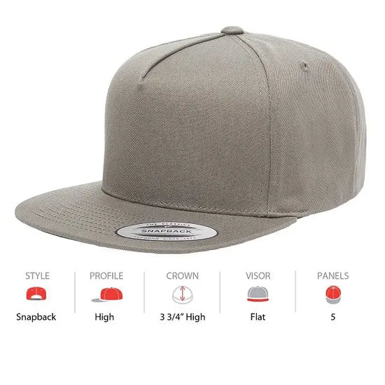 Flexfit YP Classics 5-panel Cotton Twill Snapback Cap 6007 - Available in 4 Colours