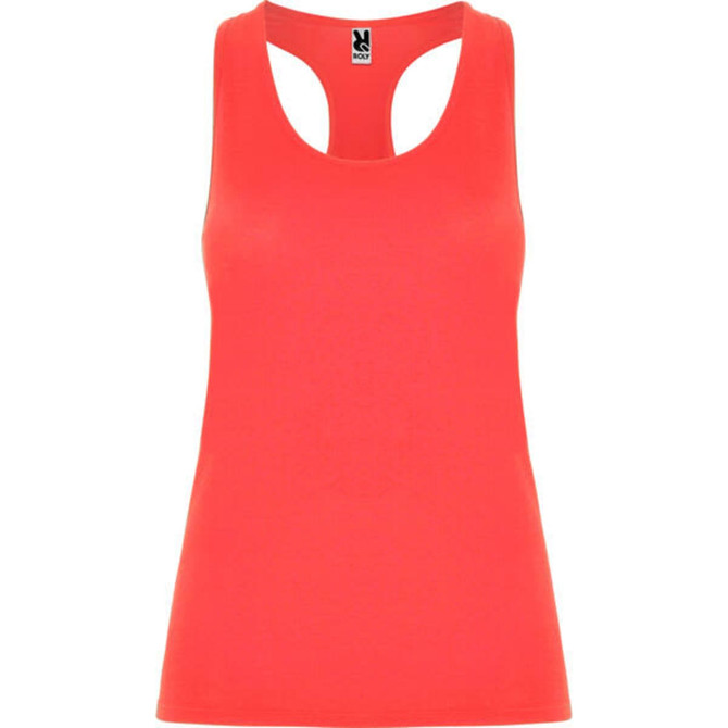 A red Aida Tank Top with a racerback design and a small logo tag.