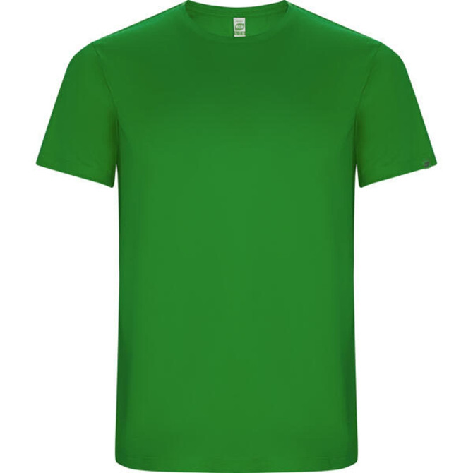 A green Imola T-Shirt with a round neckline and short sleeves, featuring a logo.