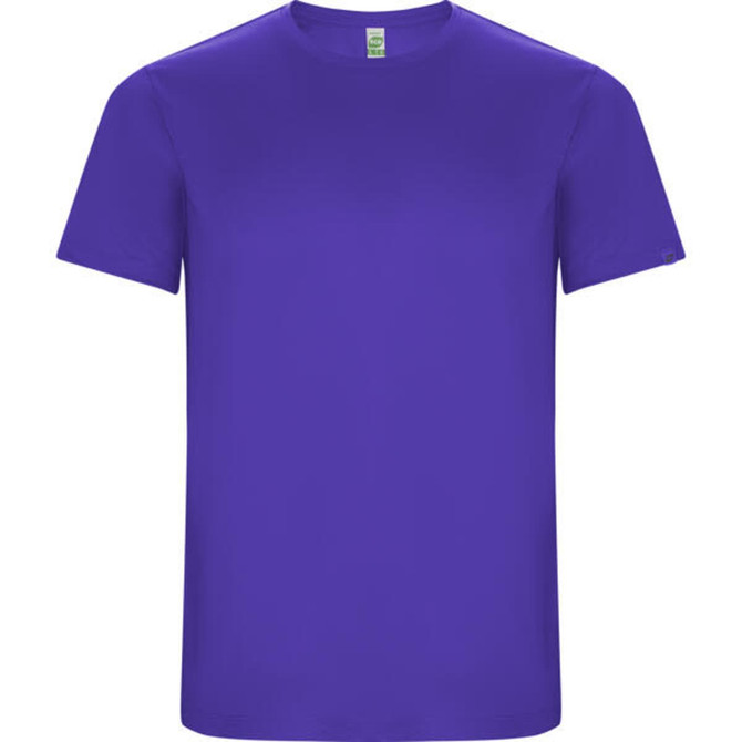 A purple Imola T-Shirt featuring a crew neckline and a simple design, with branding on the sleeve.