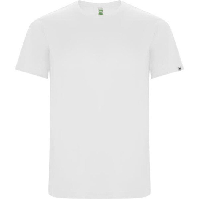 A plain white Imola T-Shirt with a subtly branded logo on the sleeve.
