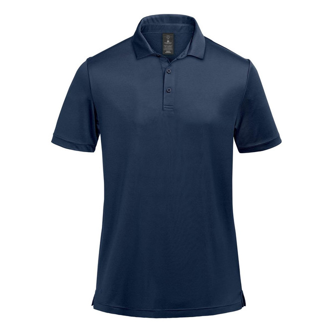 A navy blue Men's Monterey Polo shirt, featuring a collar and button placket, with a logo on the chest.