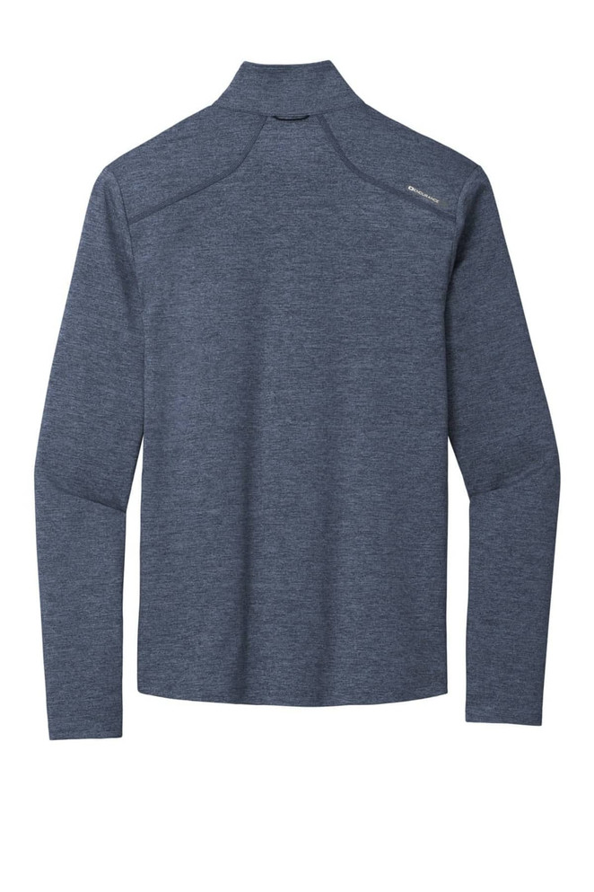A navy blue OGIO ENDURANCE Force 1/4-Zip pullover with long sleeves and a high collar, featuring a logo.
