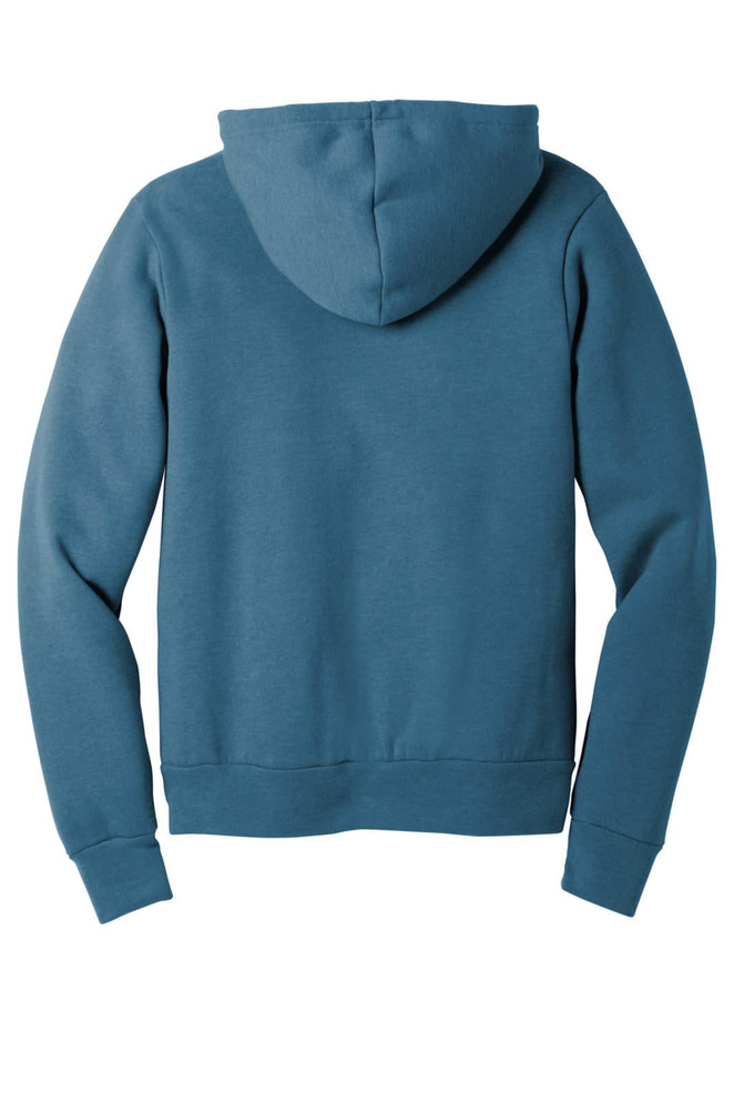 A unisex sponge fleece pullover hoodie in a deep teal colour, featuring a hood and long sleeves.