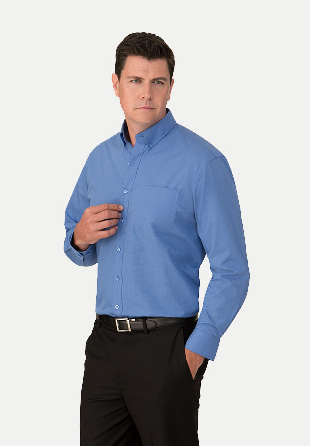 City Micro Check 4102LS Long Sleeves in Blue colored business shirt with one pocket