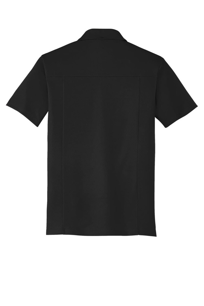 A black OGIO Framework Polo shirt with a short sleeve design and an unbranded back.