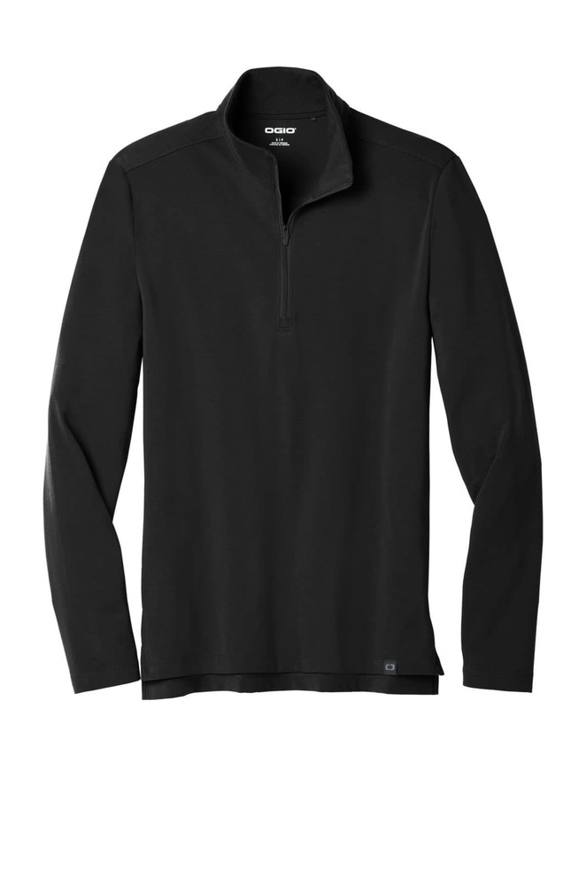 A black OGIO 1/4-zip jumper with long sleeves and a logo on the chest.