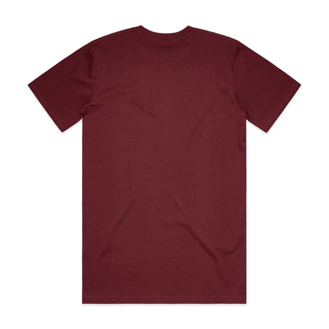 A maroon Classic Tee with short sleeves and a plain back. It features a logo on the label area.