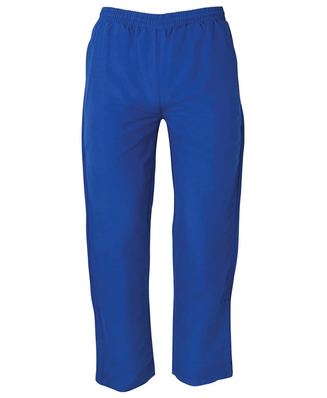 Track pants in a vibrant blue colour with an elastic waistband and a side pocket detail. Features branding.