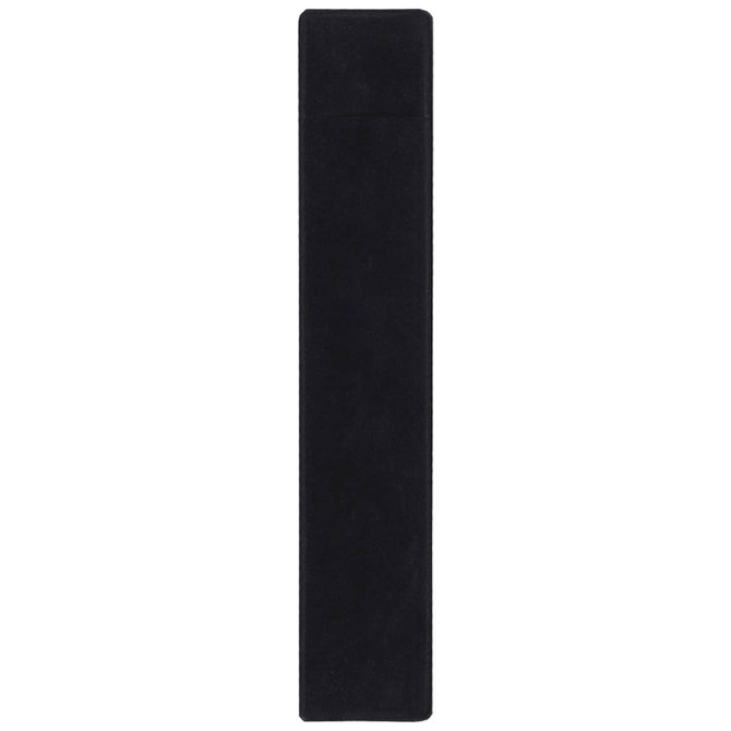 A black velvet pen sleeve with a simple design, featuring a logo at the top.