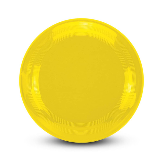 Aero Flyer - Large in bright yellow with a smooth surface and a circular shape. Features a brand logo.