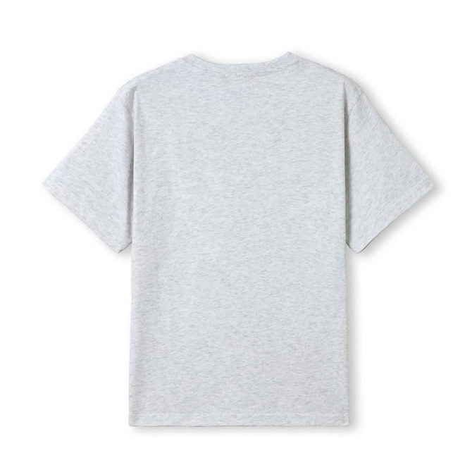 A light grey kid's regular T-shirt with a simple design, featuring a logo on the back.