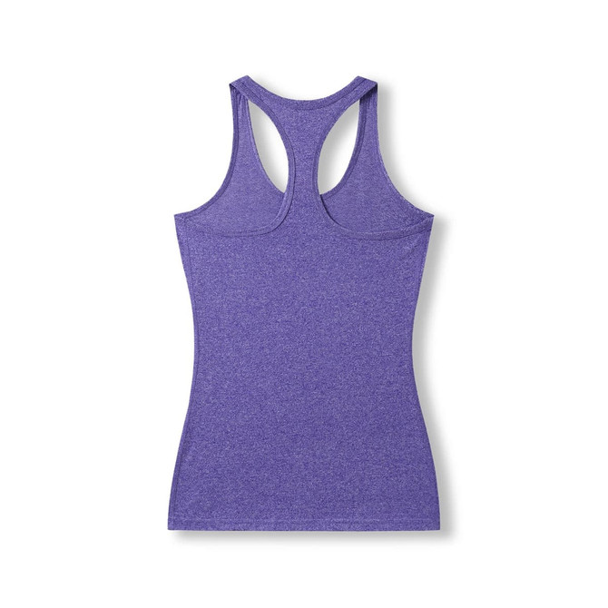 A purple athletic T-back singlet with a fitted design, featuring a smooth back and no visible branding.