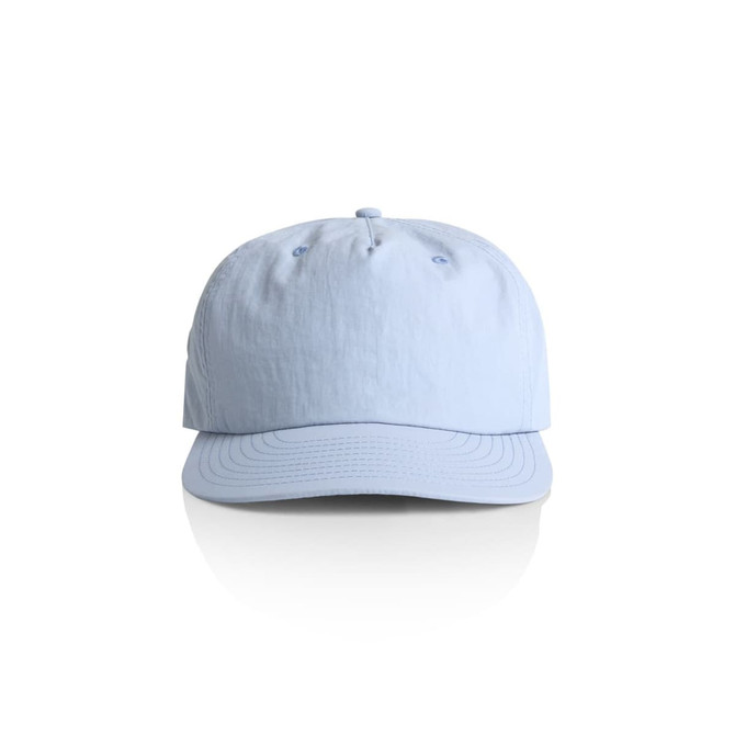 A light blue cap with a curved brim and a logo on the front, featuring a classic design.