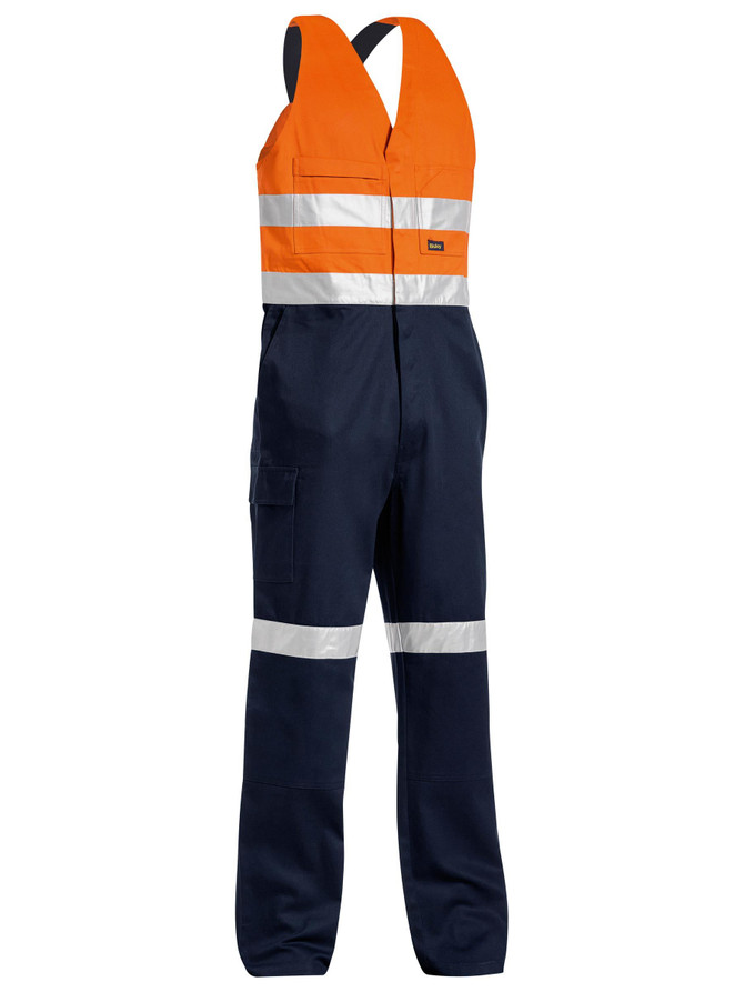 Bisley Workwear Orange/Navy Taped Hi Vis Action Back Overall