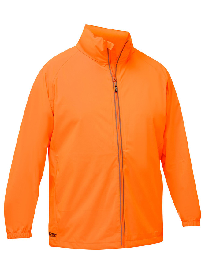 Bisley Workwear Fluro Orange Packable Lightweight Ripstop Rain Jacket