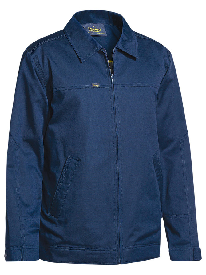 Bisley Workwear Navy Drill Jacket With Liquid Repellent Finish