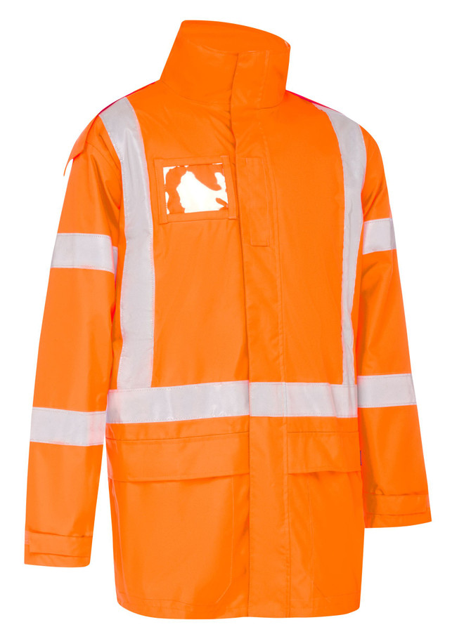 Bisley Workwear Rail Orange X Taped Shell Rain Jacket