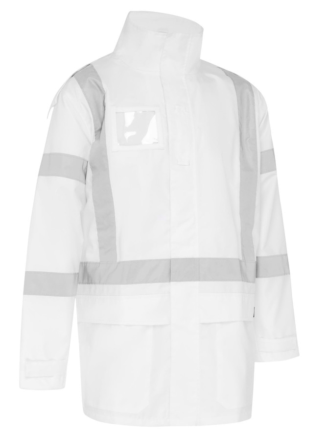Bisley Workwear White X Taped Shell Rain Jacket