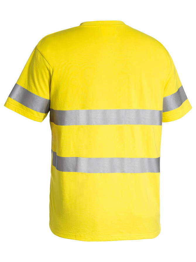 Bisley Workwear Yellow Taped Hi Vis Cotton T-Shirt