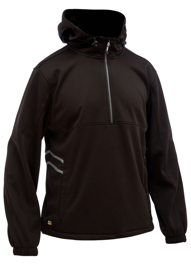 Bisley Workwear Black Flx & Move Liquid Repellent Fleece Hoodie