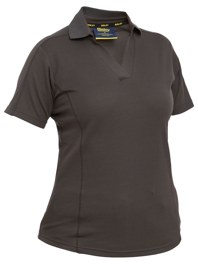 Bisley Workwear Charcoal Women's Short Sleeve Polo