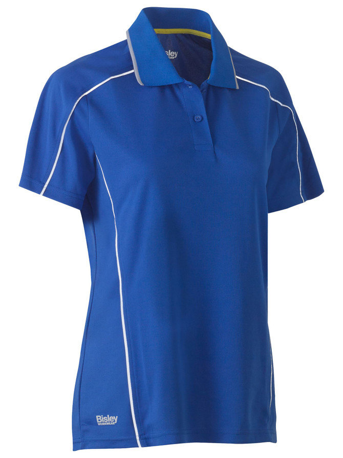Bisley Workwear Royal Women's Cool Mesh Polo with Reflective Piping