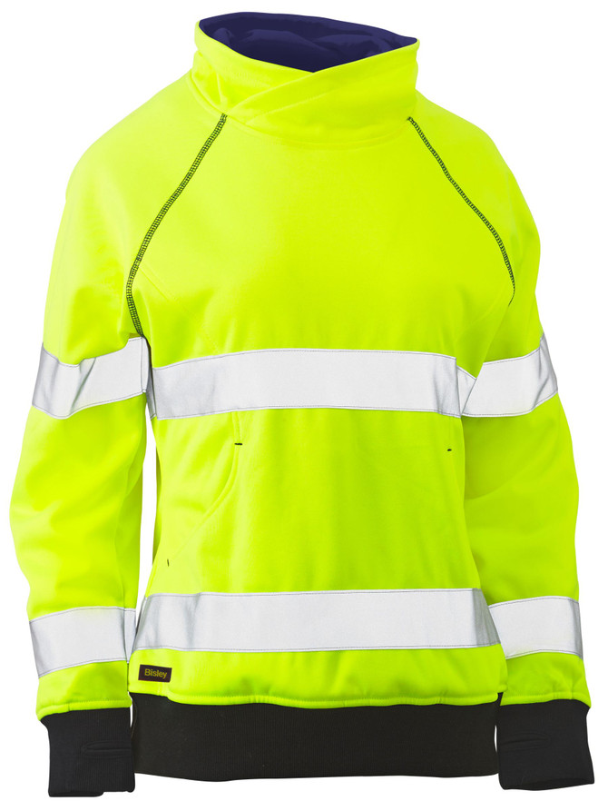 Bisley Workwear Yellow Women's Taped Hi Vis Fleece Jumper