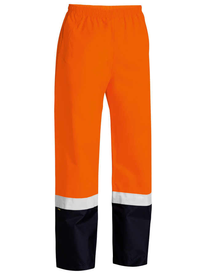 Bisley Workwear Orange/Navy Taped Hi Vis Rain Shell Pants