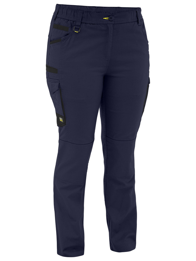 Bisley Workwear Navy Women's Flx & Move Stretch Canvas Elastic Waist Cargo Pants