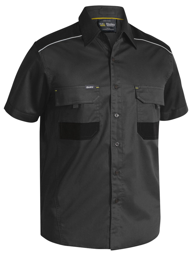 Bisley Workwear Charcoal Flx & Move Mechanical Stretch Shirt