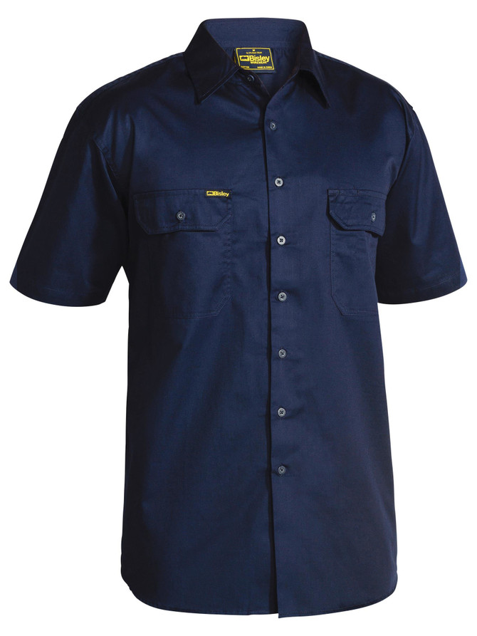 Bisley Workwear Navy Cool Lightweight Drill Shirt