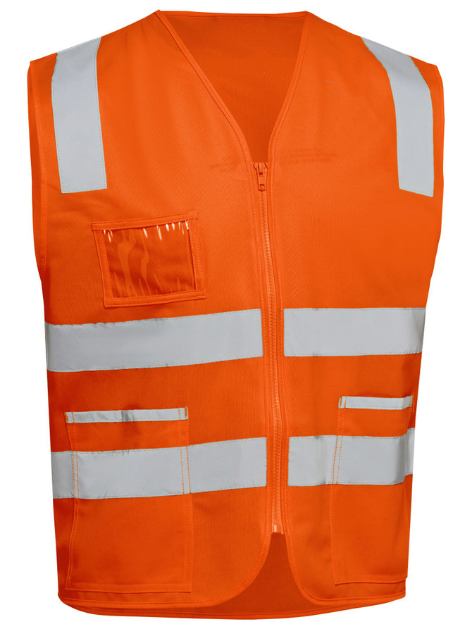 Bisley Workwear Orange Taped Hi Vis Safety Zip Vest