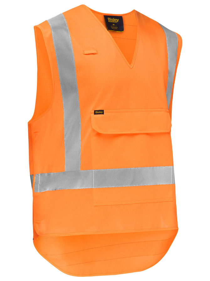 Bisley Workwear Rail Orange X Taped Hi Vis Detachable Safety Vest