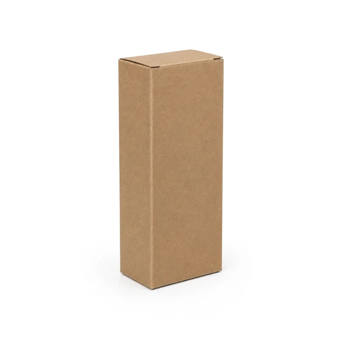 A plain brown cardboard box with a rectangular shape, featuring a smooth surface and no visible markings.
