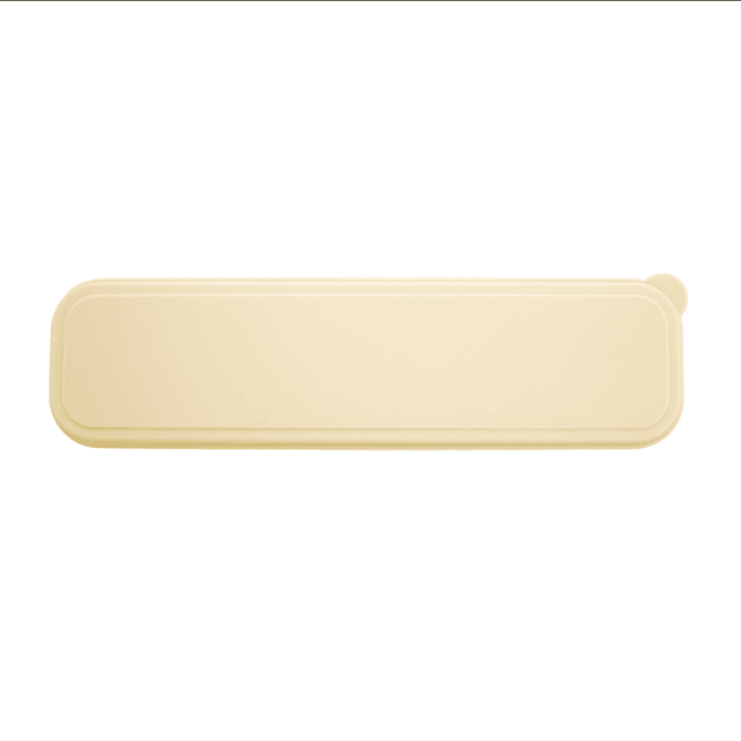 A bamboo fibre cutlery set in a light beige colour, featuring utensils and a compact case. Includes a logo.