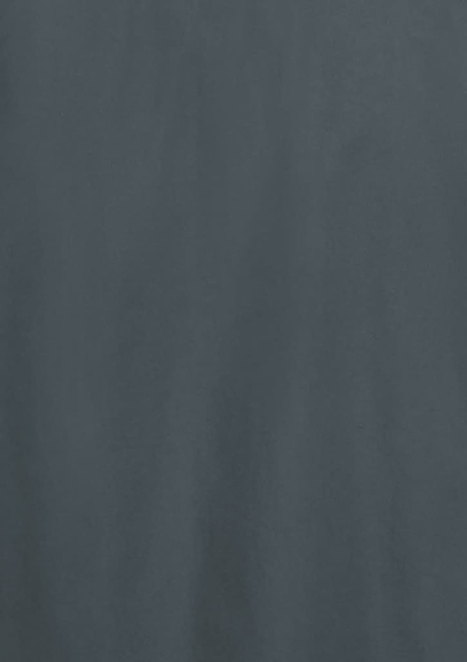 A dark blue short sleeve shirt with a smooth fabric texture and a logo on it.