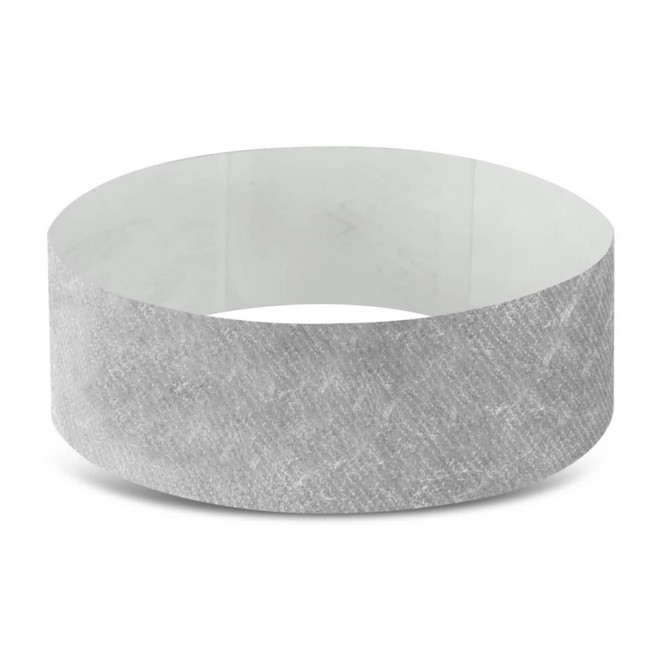 A Tyvek event wristband in a gray design, suitable for use in exhibitions and events. A Tyvek event wristband in a gray design, suitable for use in exhibitions and events.