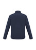 A navy jacket designed for kids, featuring a simple, classic style and a collar at the neckline.