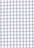A white long sleeve shirt featuring a navy blue checked pattern, with a logo on the label.