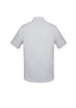A classic-fit short sleeve shirt in light grey, featuring a collar and back yoke detailing. It has a brand logo on it.