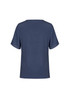 A navy blue women's short sleeve T-top with a simple design and no visible logos.
