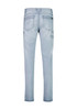 Light blue stretch jeans featuring multiple pockets and a logo. Ideal for workwear as part of a practical outfit.